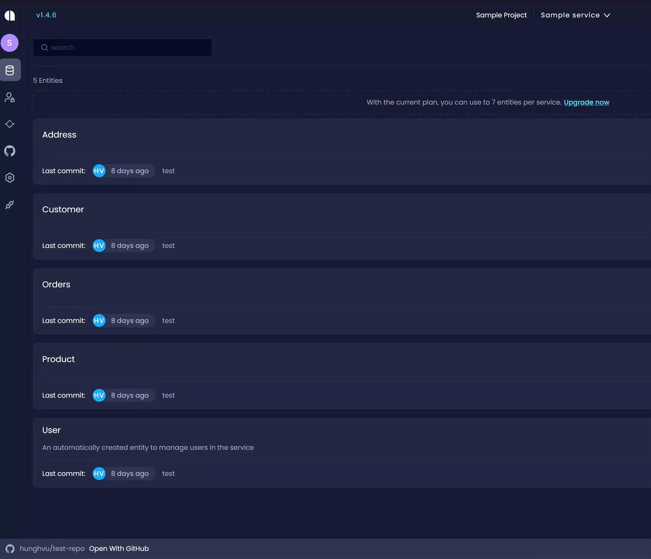 Amplication user interface.