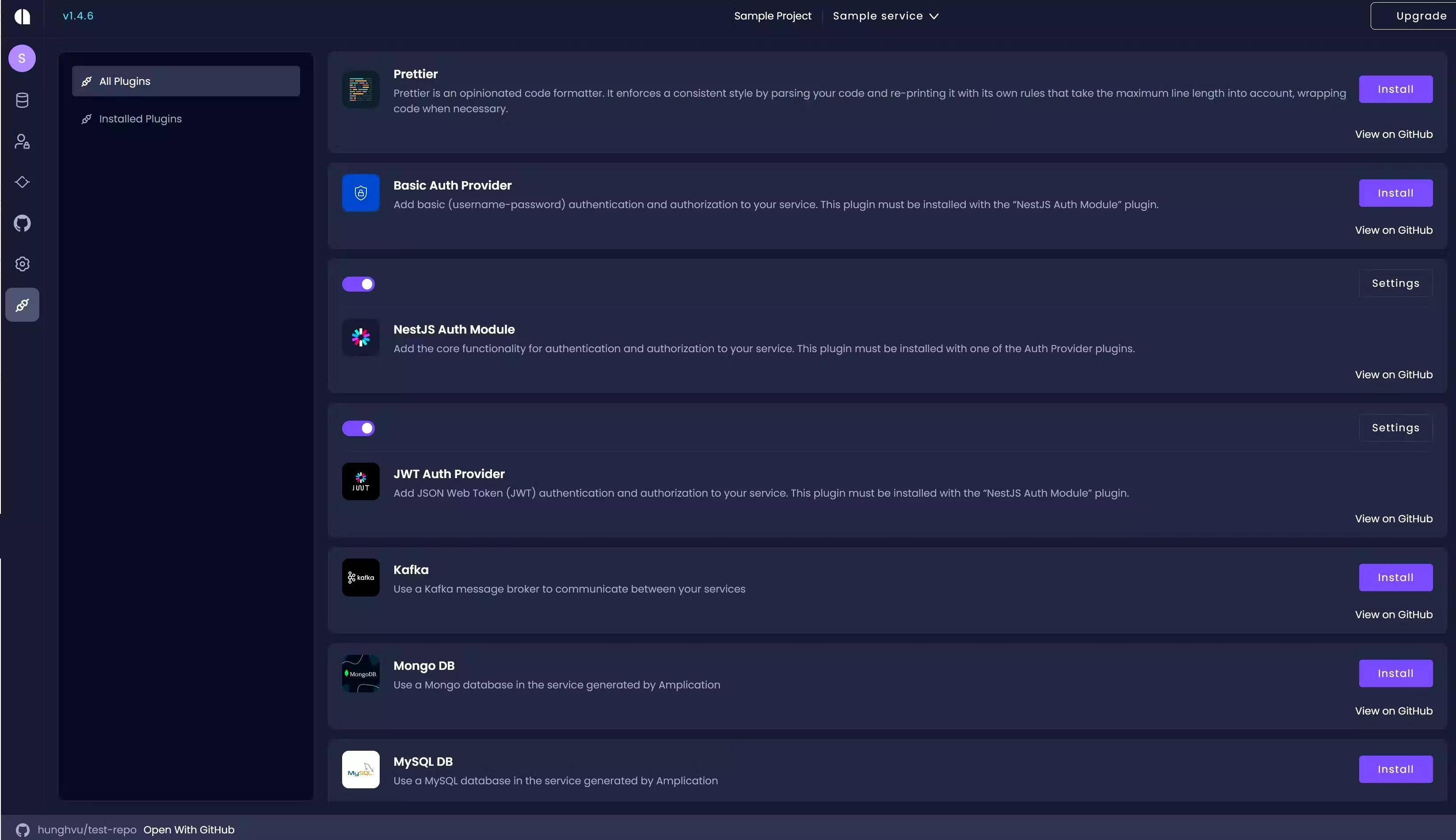 Amplication integration store.