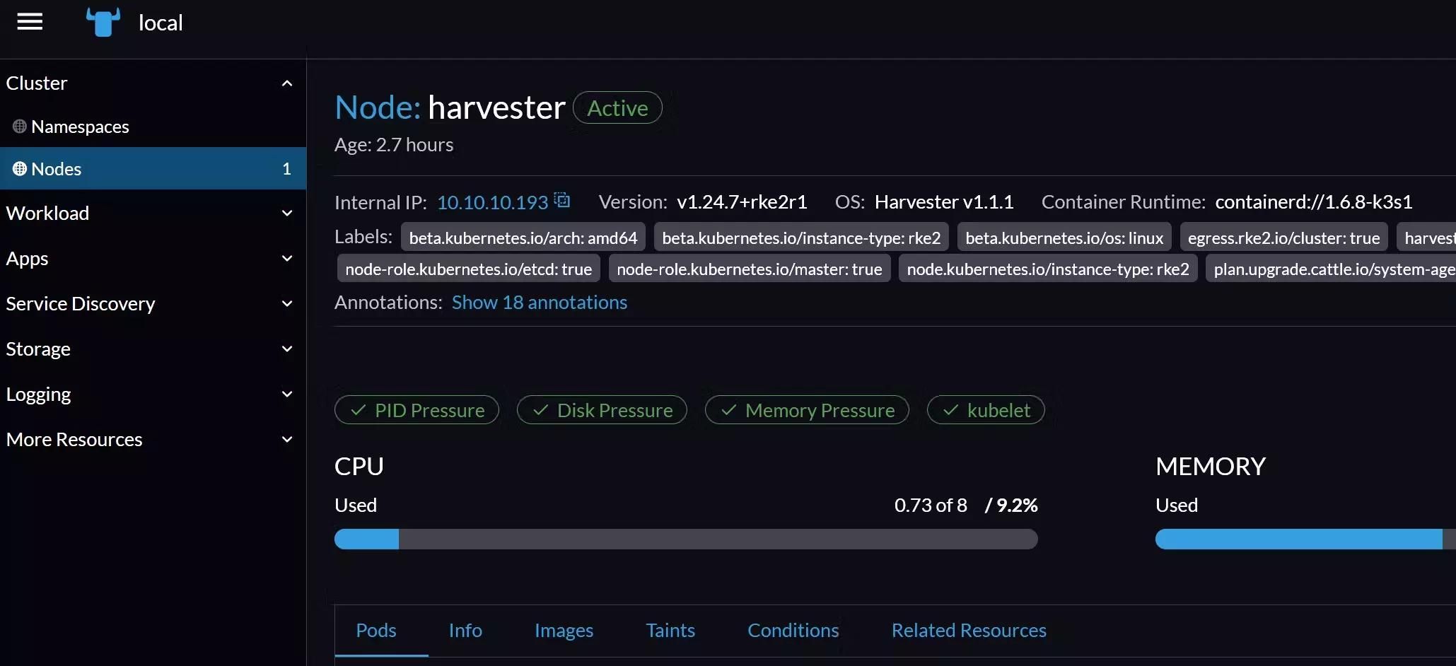 Unexpected access to the bundled Rancher dashboard.